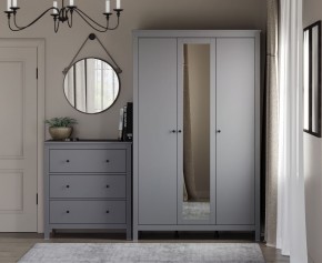 2.08.01.040.4 САГА шкаф 3 двери с зеркалом серый в Глазове - glazov.ok-mebel.com | фото 4