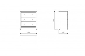 2.08.02.020.14 САГА комод 3 ящика белый/ясень в Глазове - glazov.ok-mebel.com | фото