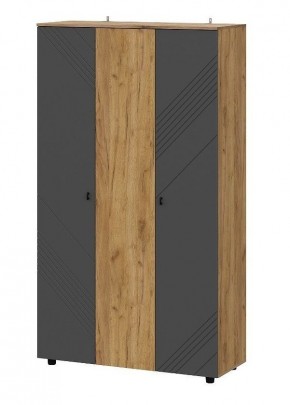 БАЙКАЛ Шкаф трехстворчатый (Графит/Дуб золотой) в Глазове - glazov.ok-mebel.com | фото