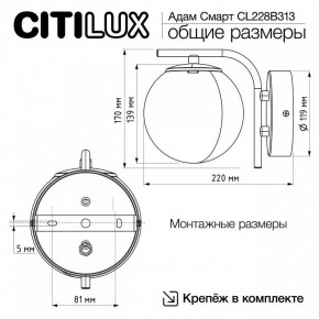 Бра Citilux Адам Смарт CL228B313 в Глазове - glazov.ok-mebel.com | фото 8