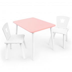 Детский комплект стол и два стула «Корона» Rolti Baby (розовый/белый, массив березы/мдф) в Глазове - glazov.ok-mebel.com | фото 2