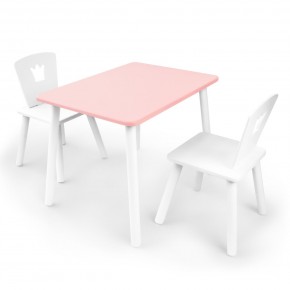 Детский комплект стол и два стула «Корона» Rolti Baby (розовый/белый, массив березы/мдф) в Глазове - glazov.ok-mebel.com | фото 3
