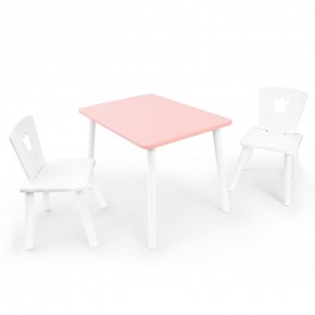 Детский комплект стол и два стула «Корона» Rolti Baby (розовый/белый, массив березы/мдф) в Глазове - glazov.ok-mebel.com | фото 4