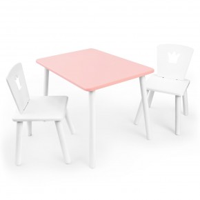 Детский комплект стол и два стула «Корона» Rolti Baby (розовый/белый, массив березы/мдф) в Глазове - glazov.ok-mebel.com | фото 5