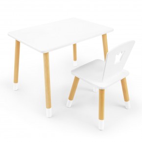 Детский комплект стол и стул «Корона» Rolti Baby (белый/береза, массив березы/мдф) в Глазове - glazov.ok-mebel.com | фото