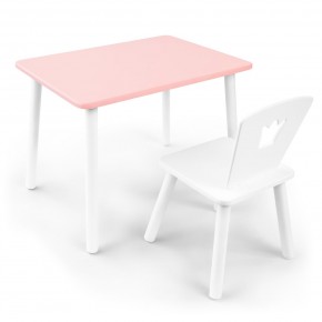 Детский комплект стол и стул «Корона» Rolti Baby (розовый/белый, массив березы/мдф) в Глазове - glazov.ok-mebel.com | фото