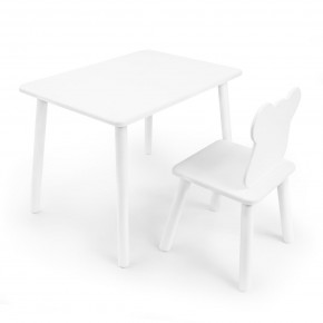 Детский комплект стол и стул «Мишка» Rolti Baby (белый/белый, массив березы/мдф) в Глазове - glazov.ok-mebel.com | фото 1