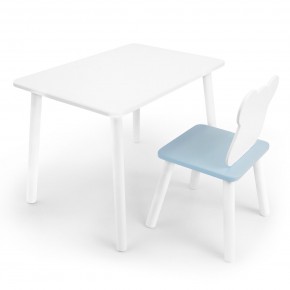 Детский комплект стол и стул «Мишка» Rolti Baby (белый/голубой, массив березы/мдф) в Глазове - glazov.ok-mebel.com | фото