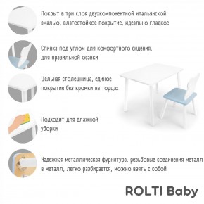 Детский комплект стол и стул «Мишка» Rolti Baby  (голубая столешница/белое сиденье/белые ножки) в Глазове - glazov.ok-mebel.com | фото 4
