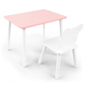 Детский комплект стол и стул «Мишка» Rolti Baby (розовый/белый, массив березы/мдф) в Глазове - glazov.ok-mebel.com | фото 1