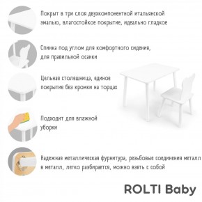 Детский комплект стол и стул Мишка Rolti Baby с накладкой Алфавит (белая столешница/белое сиденье/белые ножки) в Глазове - glazov.ok-mebel.com | фото 3