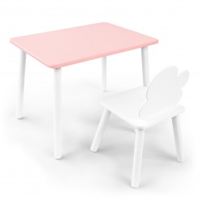 Детский комплект стол и стул «Облачко» Rolti Baby (розовый/белый, массив березы/мдф) в Глазове - glazov.ok-mebel.com | фото