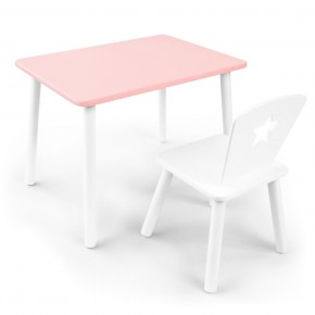 Детский комплект стол и стул «Звезда» Rolti Baby (розовый/белый, массив березы/мдф) в Глазове - glazov.ok-mebel.com | фото