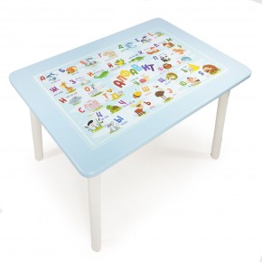 Детский стол с накладкой Алфавит  (Голубой/Белый) в Глазове - glazov.ok-mebel.com | фото 1