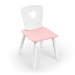 Детский стул Rolti Baby «Корона» (белый/розовый/белый, массив березы/мдф) в Глазове - glazov.ok-mebel.com | фото