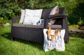 Диван пластиковый Корфу (Corfu love seat) коричневый - серо-бежевый* в Глазове - glazov.ok-mebel.com | фото 3