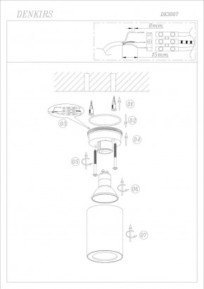 DK3007-BK Накладной светильник влагозащ., IP 44, 15 Вт, GU10, черный, алюминий в Глазове - glazov.ok-mebel.com | фото 6