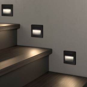 DK3050-BK Светильник встраиваемый в стену, IP 20, LED 3000, 1 Вт, черный пластик в Глазове - glazov.ok-mebel.com | фото 3
