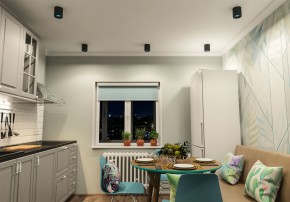 DK3090-BK+CY Светильник накладной IP 20, 10 Вт, GU5.3, LED, черный/голубой, пластик в Глазове - glazov.ok-mebel.com | фото 2
