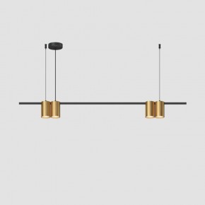 DK4061-BK+SG Подвесной светильник ORBIT, IP20, 4xGU10 LED до 15 Вт, черный + сатинированное золото, алюминий в Глазове - glazov.ok-mebel.com | фото