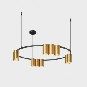 DK4065-BK+SG Подвесной светильник ORBIT , IP20, 10xGU10 LED до 15 Вт, черный + сатинированное золото, алюминий в Глазове - glazov.ok-mebel.com | фото