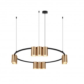 DK4065-BK+SG Подвесной светильник ORBIT , IP20, 10xGU10 LED до 15 Вт, черный + сатинированное золото, алюминий в Глазове - glazov.ok-mebel.com | фото 3