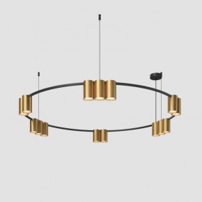 DK4067-BK+SG Подвесной светильник ORBIT, IP20, 15xGU10 LED, до 15 Вт, черный + сатинированное золото, алюминий в Глазове - glazov.ok-mebel.com | фото