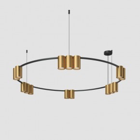 DK4067-BK+SG Подвесной светильник ORBIT, IP20, 15xGU10 LED, до 15 Вт, черный + сатинированное золото, алюминий в Глазове - glazov.ok-mebel.com | фото 2
