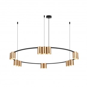 DK4067-BK+SG Подвесной светильник ORBIT, IP20, 15xGU10 LED, до 15 Вт, черный + сатинированное золото, алюминий в Глазове - glazov.ok-mebel.com | фото 3