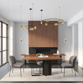 DK4067-BK+SG Подвесной светильник ORBIT, IP20, 15xGU10 LED, до 15 Вт, черный + сатинированное золото, алюминий в Глазове - glazov.ok-mebel.com | фото 5