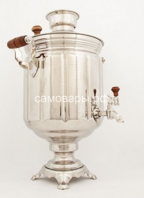 Электрический самовар из латуни никелированный на 10 л в Глазове - glazov.ok-mebel.com | фото 3
