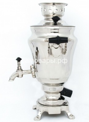 Электрический самовар из латуни никелированный на 1,5 литра форма "Тюльпан" с защитой от выкипания в Глазове - glazov.ok-mebel.com | фото 1
