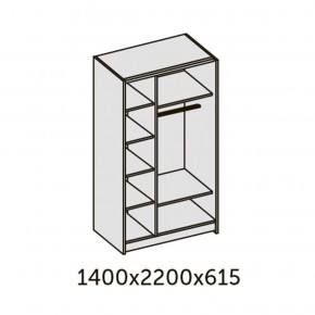 ИННЭС-5 Шкаф-купе 2-х дв. 1400 (1дв. Ф1 - бодега белая, 1дв. Ф2 - зеркало) в Глазове - glazov.ok-mebel.com | фото 2