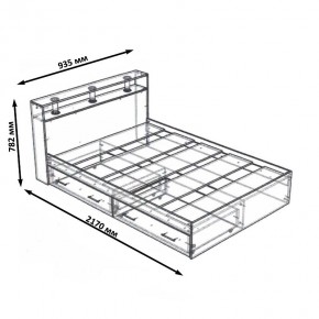 Камелия Кровать с ящиками 0900, цвет дуб сонома, ШхГхВ 93,5х217х78,2 см., сп.м. 900х2000 мм., без матраса, основание есть в Глазове - glazov.ok-mebel.com | фото 6