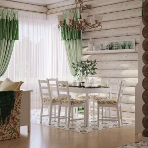 Комлект Вествик обеденный стол и четыре стула, массив сосны, цвет белый в Глазове - glazov.ok-mebel.com | фото