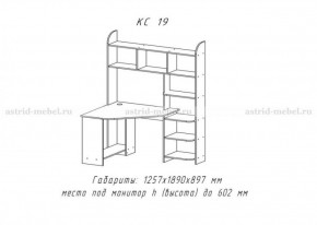 Компьютерный стол №19 (Анкор темный) в Глазове - glazov.ok-mebel.com | фото 3