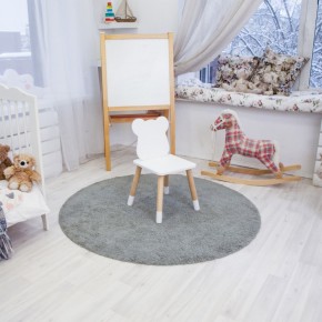 Комплект детский стол КРУГЛЫЙ и два стула МИШКА ROLTI Baby (белая столешница/белое сиденье/береза ножки) в Глазове - glazov.ok-mebel.com | фото 2