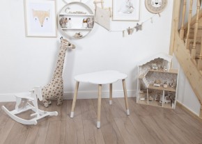 Комплект детский стол ОБЛАЧКО и стул ЗВЕЗДА ROLTI Baby (белая столешница/белое сиденье/береза ножки) в Глазове - glazov.ok-mebel.com | фото 1