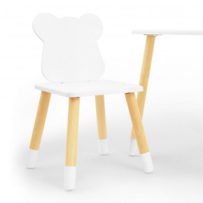 Комплект детской мебели стол и два стула Мишутка (Белый/Белый/Береза) в Глазове - glazov.ok-mebel.com | фото 1