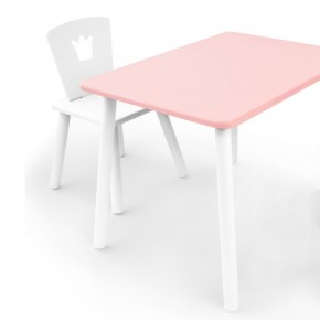 Комплект детской мебели стол и стул Корона (Розовый/Белый/Белый) в Глазове - glazov.ok-mebel.com | фото 1
