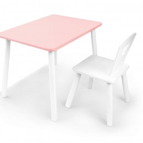 Комплект детской мебели стол и стул Корона (Розовый/Белый/Белый) в Глазове - glazov.ok-mebel.com | фото 2