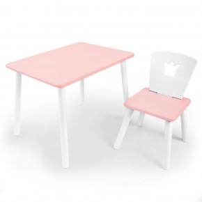 Комплект детской мебели стол и стул Корона (Розовый/Розовый/Белый) в Глазове - glazov.ok-mebel.com | фото 1