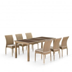 Комплект плетеной мебели T365/Y380B-W65 Light Brown (6+1) в Глазове - glazov.ok-mebel.com | фото 1