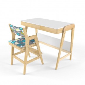 Комплект растущий стол и стул с чехлом 38 попугаев «Вуди» (Белый, Без покрытия, Салют) в Глазове - glazov.ok-mebel.com | фото