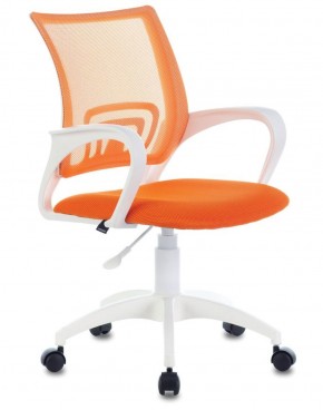 Кресло BRABIX "Fly MG-396W", пластик белый, сетка, оранжевое, 532401, MG-396W_532401 в Глазове - glazov.ok-mebel.com | фото