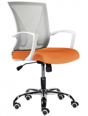 Кресло BRABIX "Wings MG-306", пластик белый, хром, сетка, серое/оранжевое, 532011 в Глазове - glazov.ok-mebel.com | фото