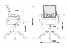 Кресло Бюрократ CH-695N/DG/TW-11 серый TW-04 черный TW-11 в Глазове - glazov.ok-mebel.com | фото 4