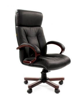 Кресло для руководителя CHAIRMAN  421 (Натуральная кожа) Черное в Глазове - glazov.ok-mebel.com | фото
