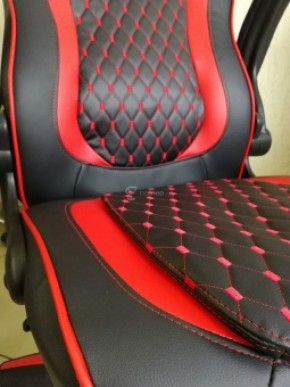 Кресло геймерское Barneo K-37 (черная экокожа красные вставки) в Глазове - glazov.ok-mebel.com | фото