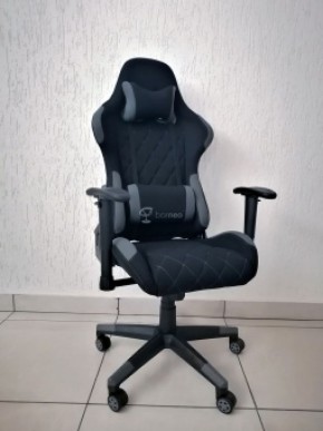Кресло геймерское Barneo K-51 (черная ткань серые вставки) в Глазове - glazov.ok-mebel.com | фото